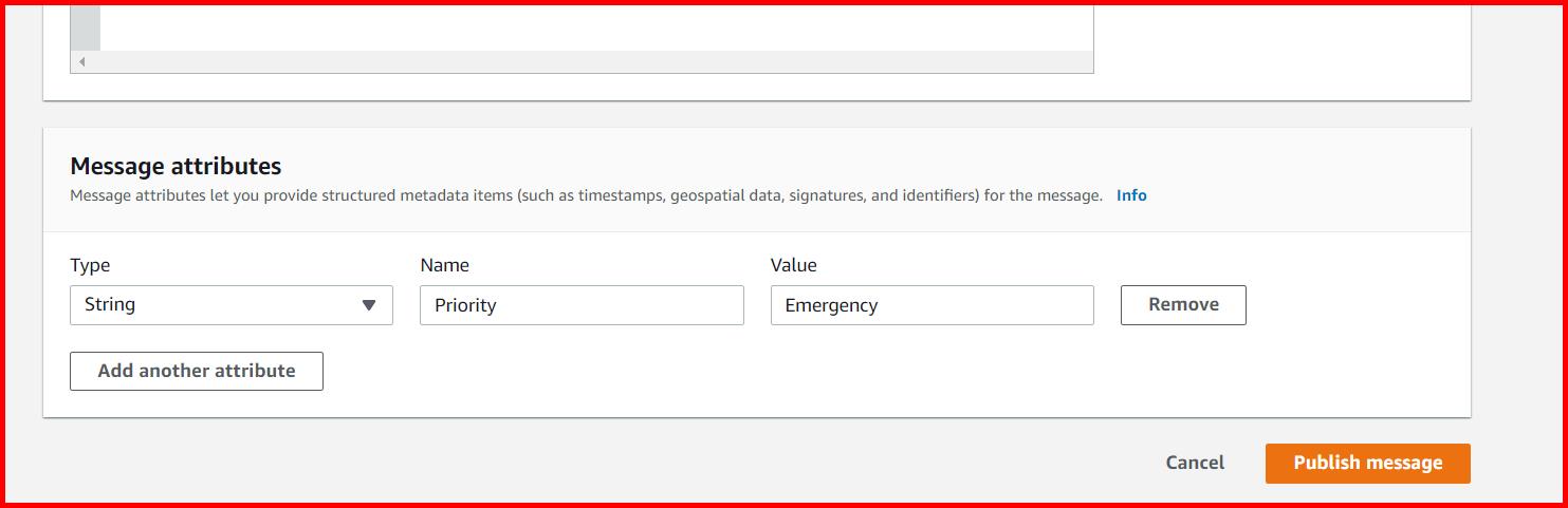 Picture showing specifying the parameter before publishing the message
